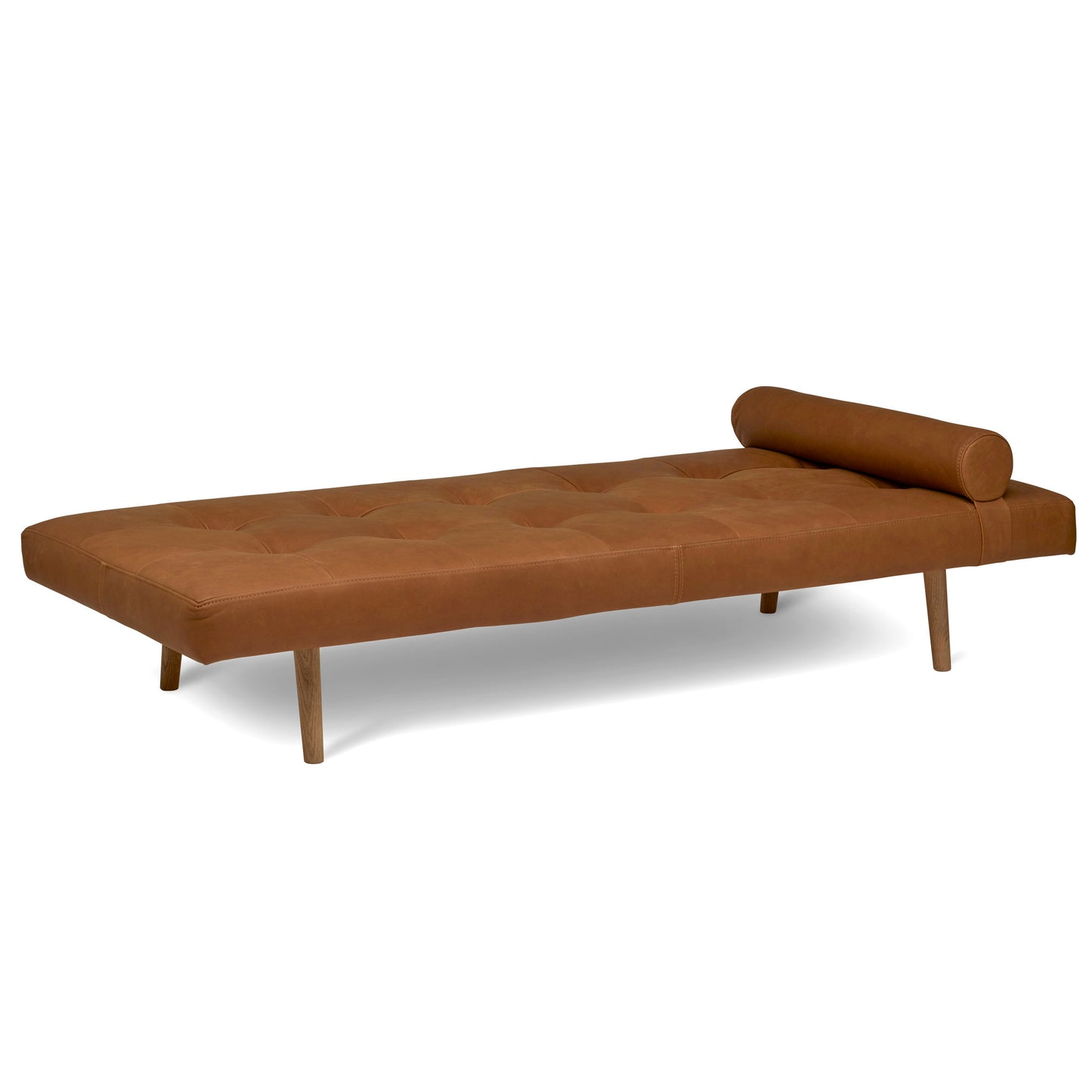 Snygg daybed och dagbädd i äkta brunt läder