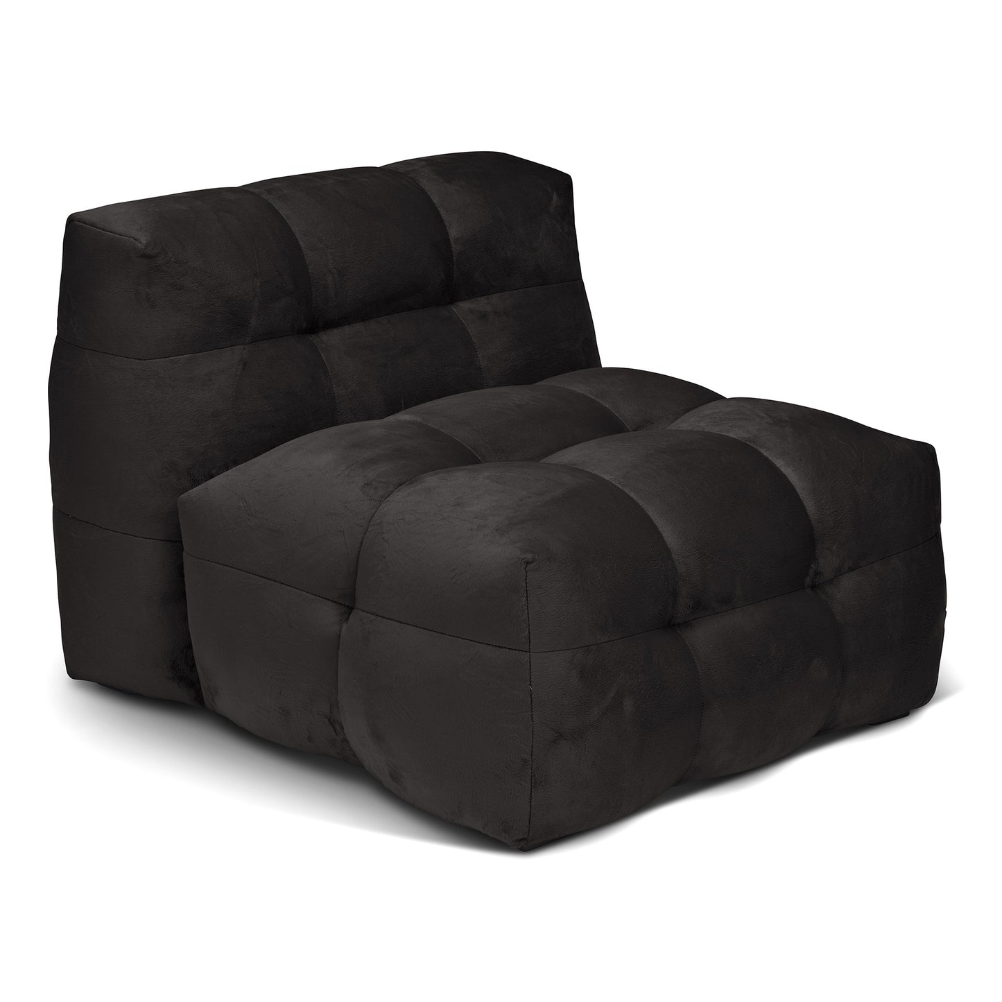 Mörkgrå, anthracite färgad bubble fåtölj. En mysig fluffig fåtölj i soffgrupp Caesar