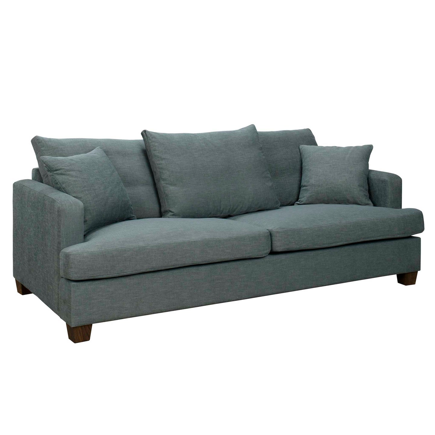 Danskdesignad djup 3-sits soffa i grågrönt tyg
