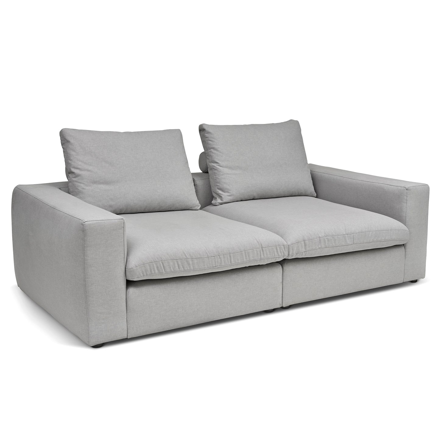 Extra djup 4-sits soffa i ljusgrå färg. Palazzo är en byggbar modulsoffa