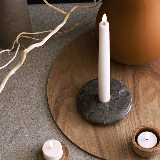 Chamber ljushållare i grå marmor för Uyuni ljus och standard kronljus