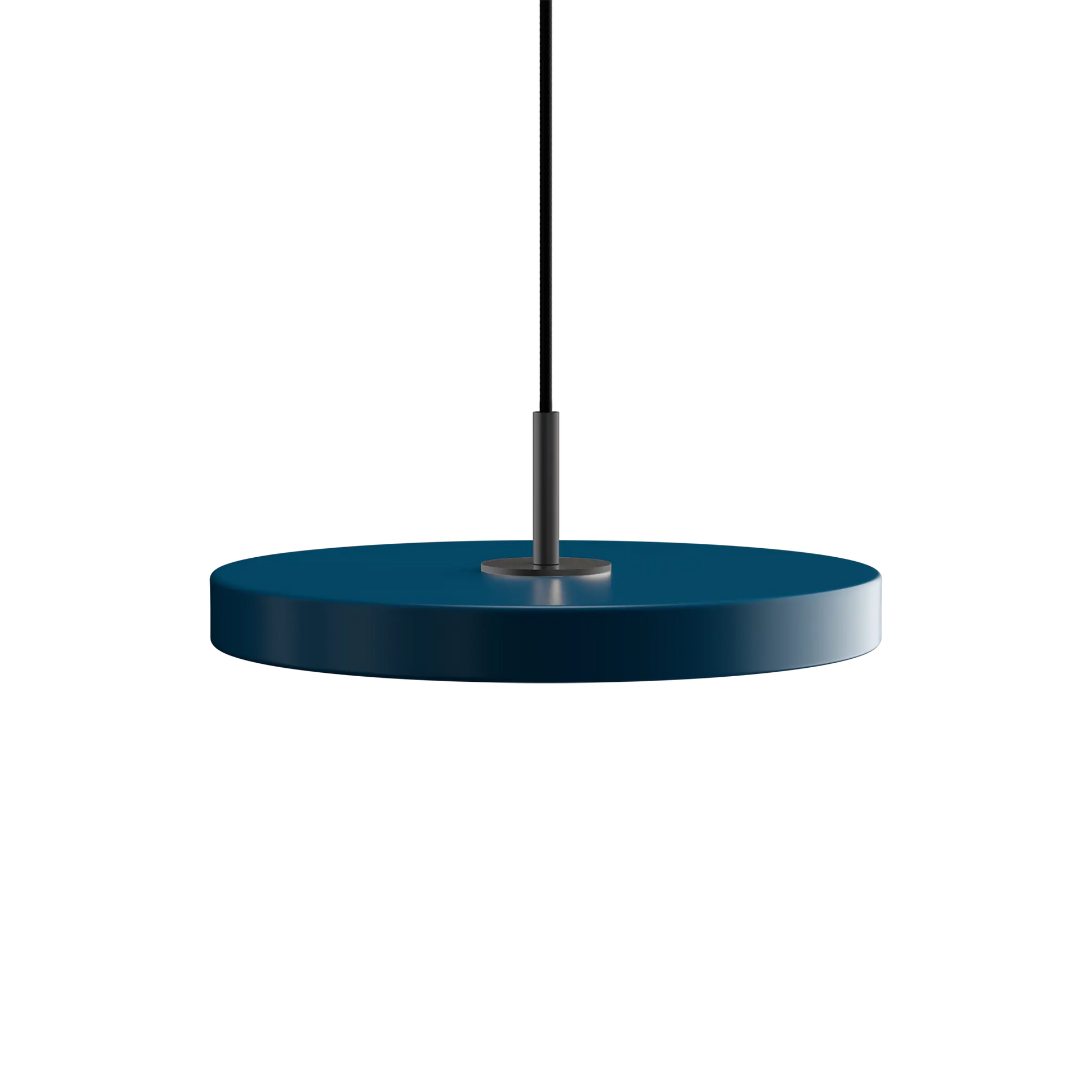 Taklampa Asteria Mini Petrol Blue med svart toppdel