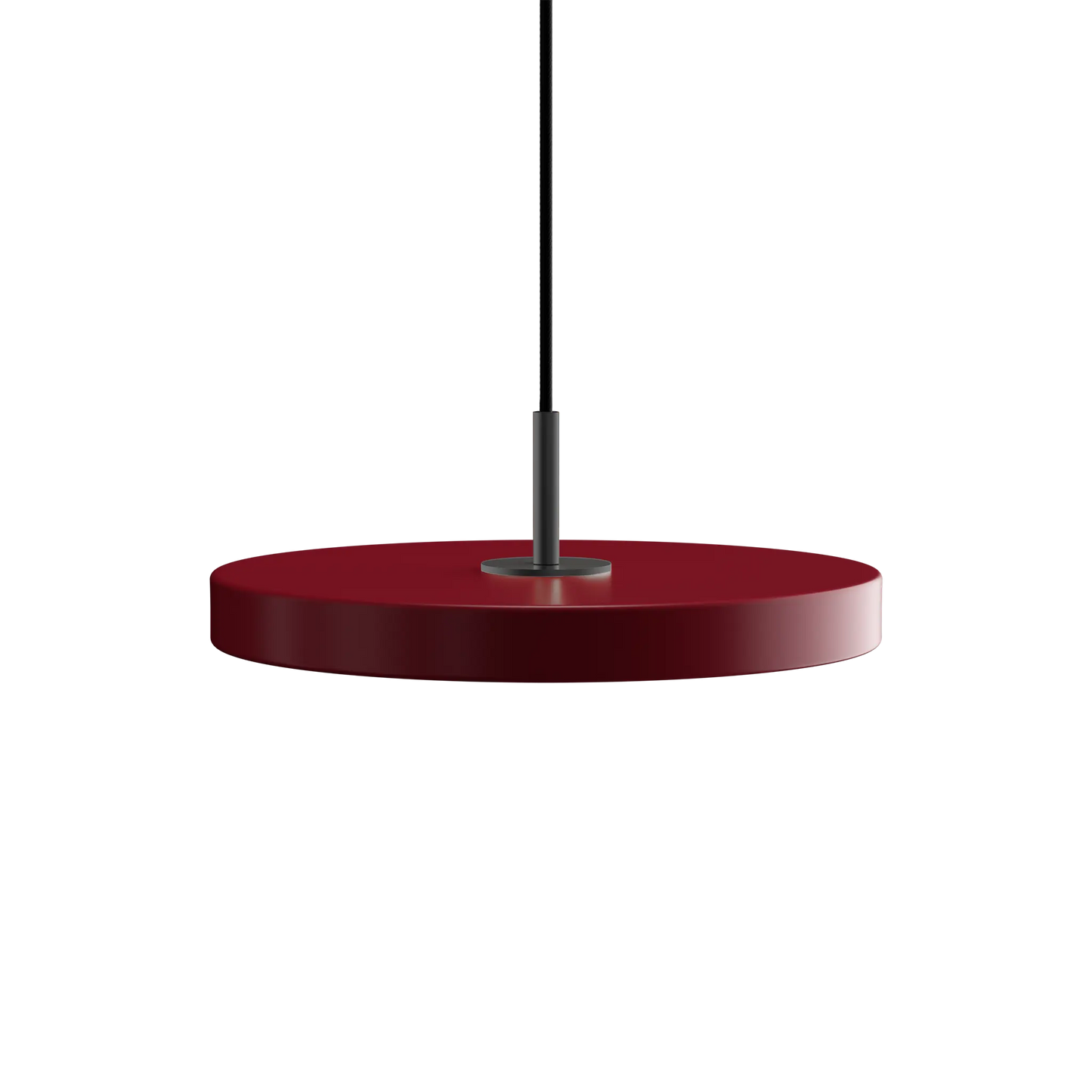 Taklampa Asteria Mini Ruby Red med svart toppdel