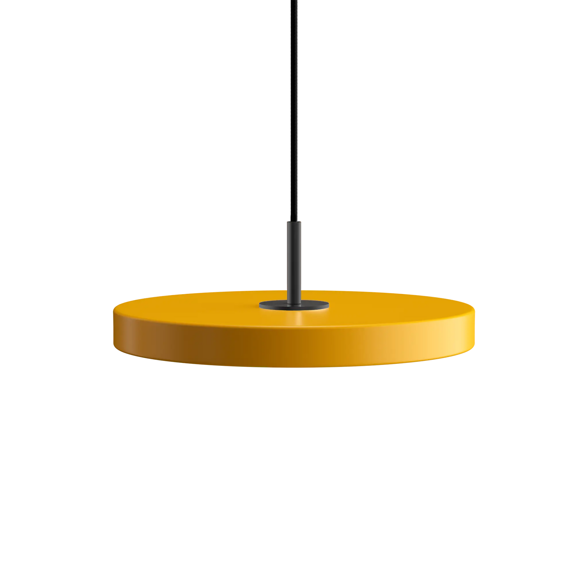 Taklampa Asteria Mini Saffron Yellow med svart toppdel