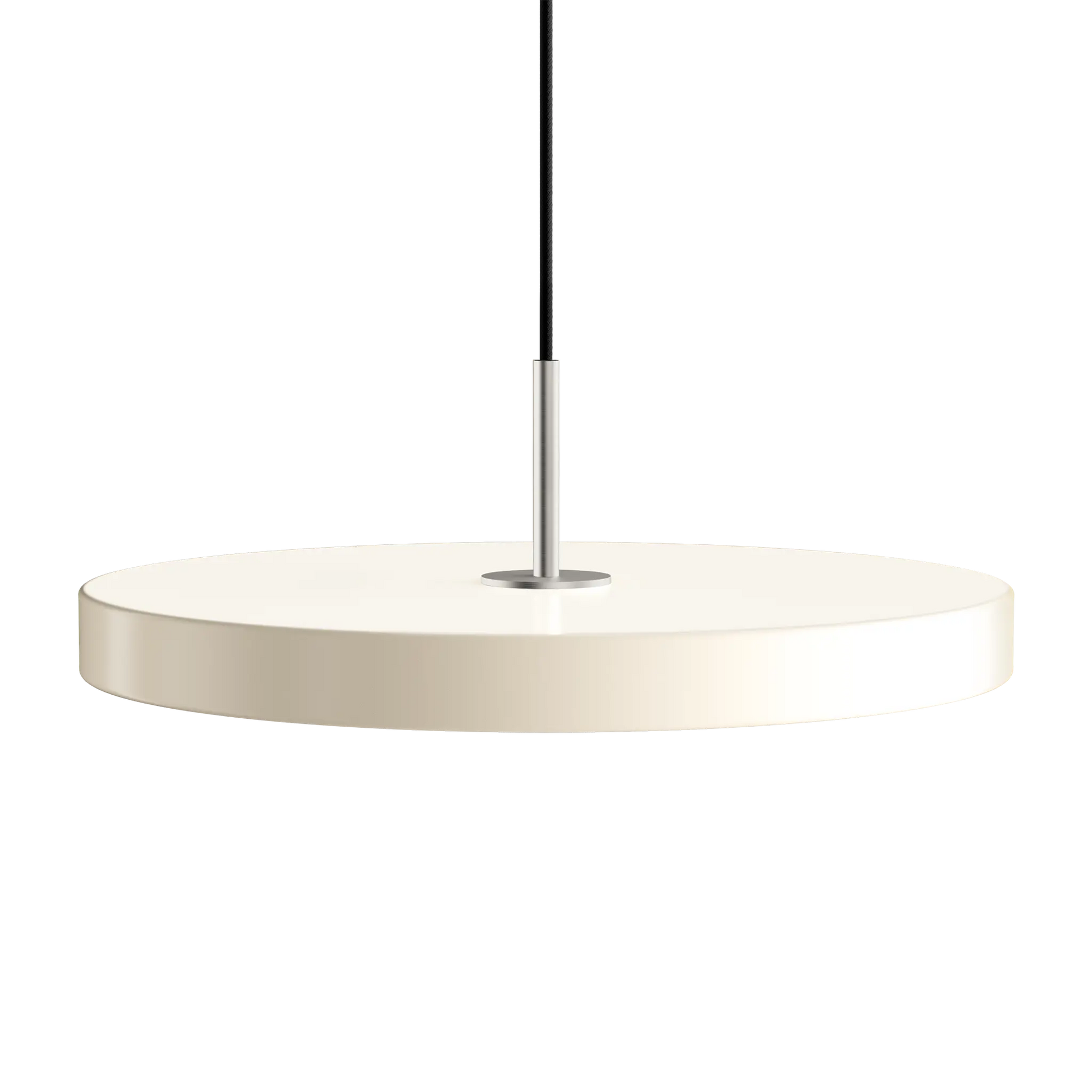 Asteria Medium taklampa med ståltop i färgen Pearl White från Umage