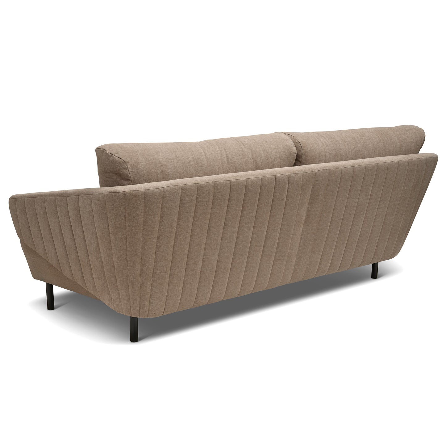 Mönstrad rygg på en snygg design soffa som går runt hela soffan