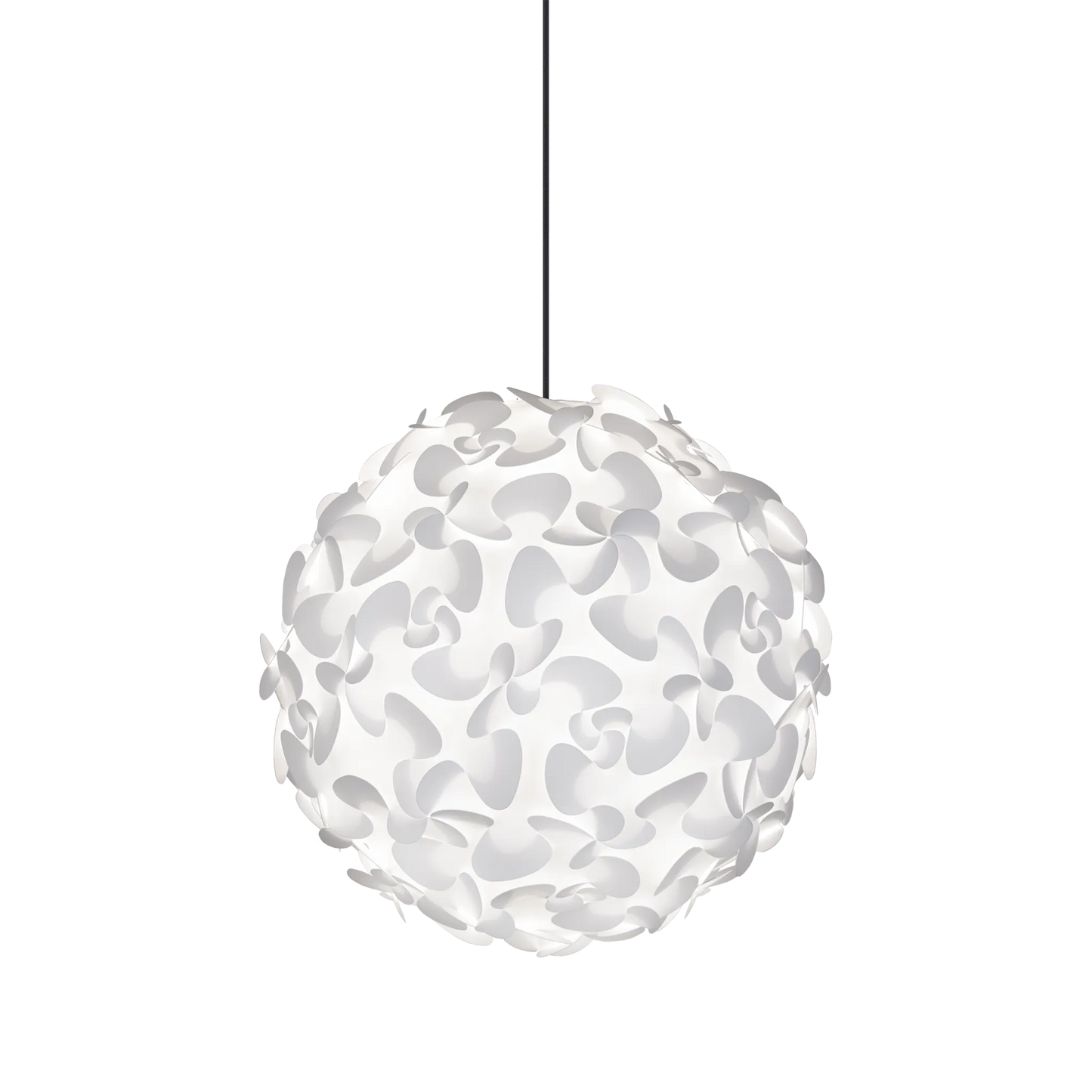 Lora lampskärm medium 45 cm vit med svart takupphänge