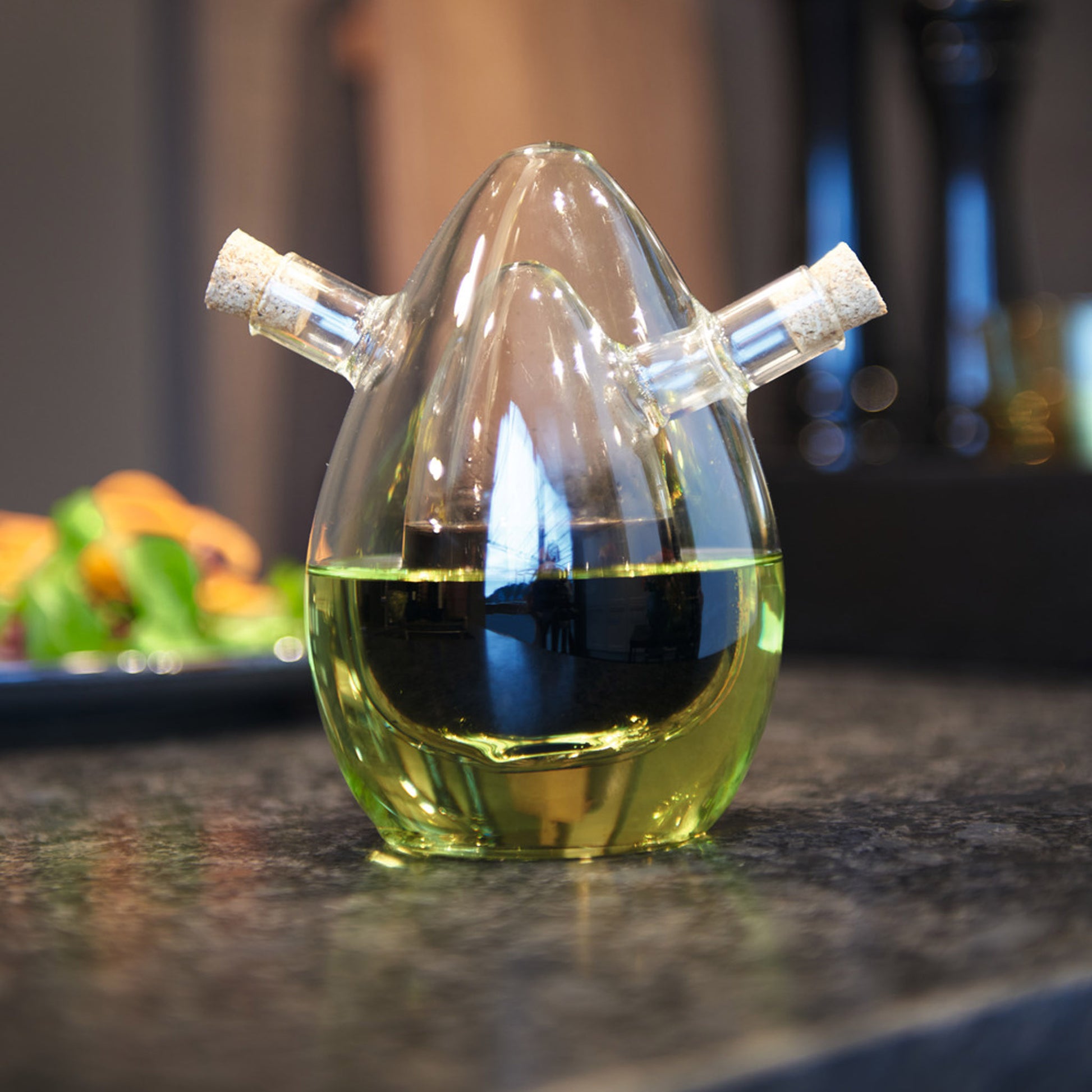 Cucina olje- och vinägerbehållare 2 i 1 av glas från Leonardo