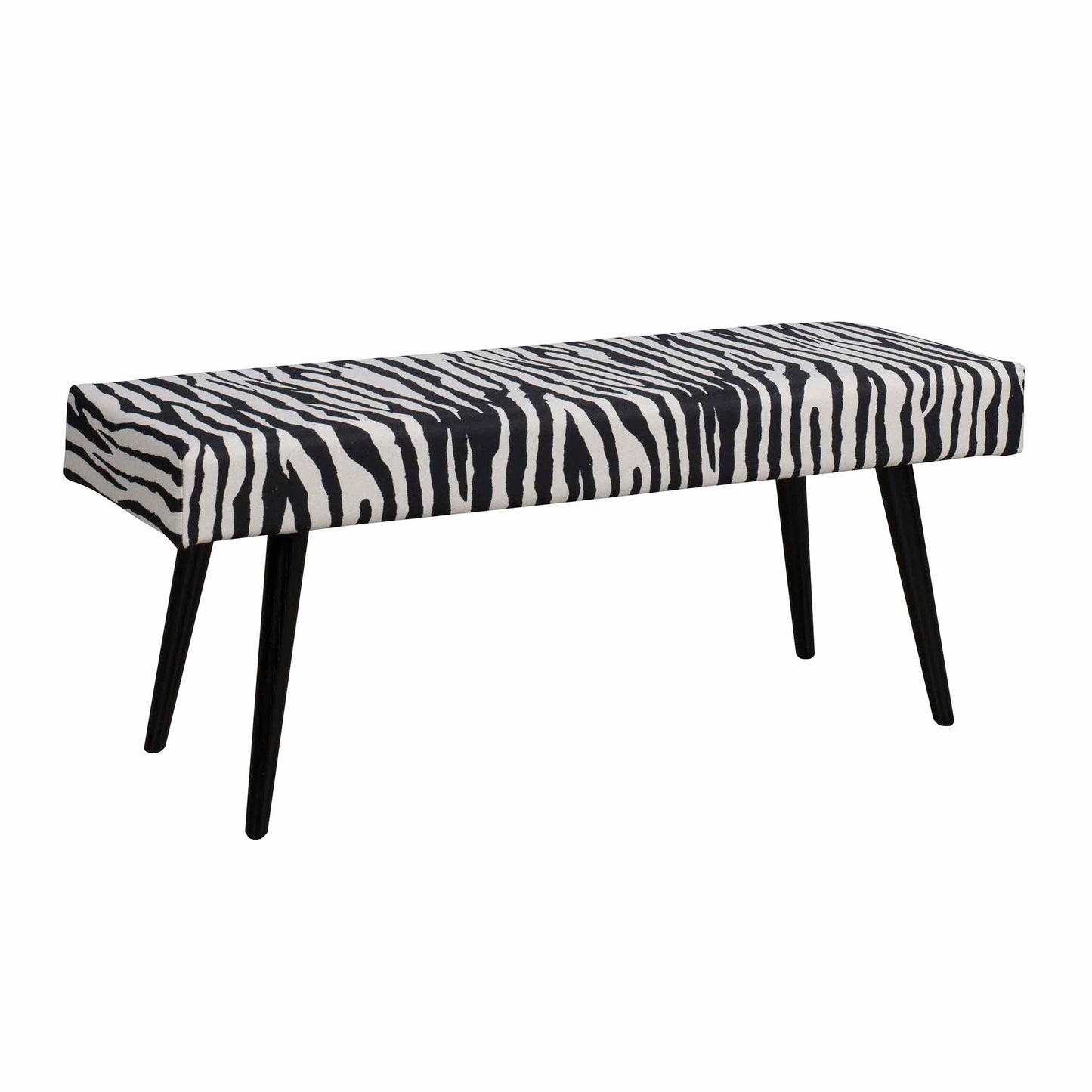 Vacker zebramönstrad sittpall med svarta ben