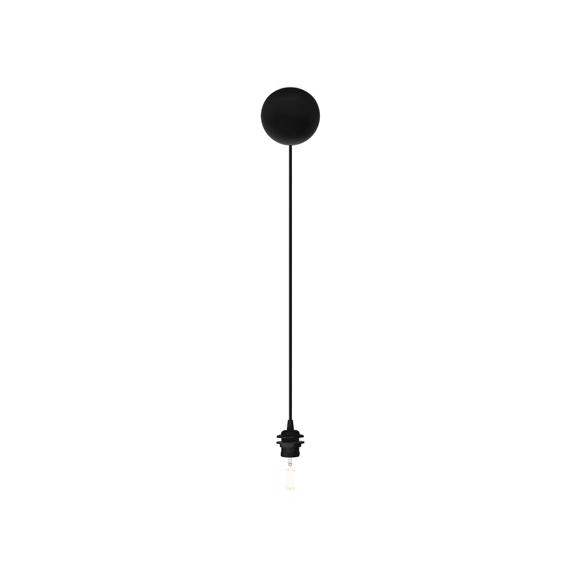Cannonball svart taklamphållare i silikon med sladdgömma från danska Umage