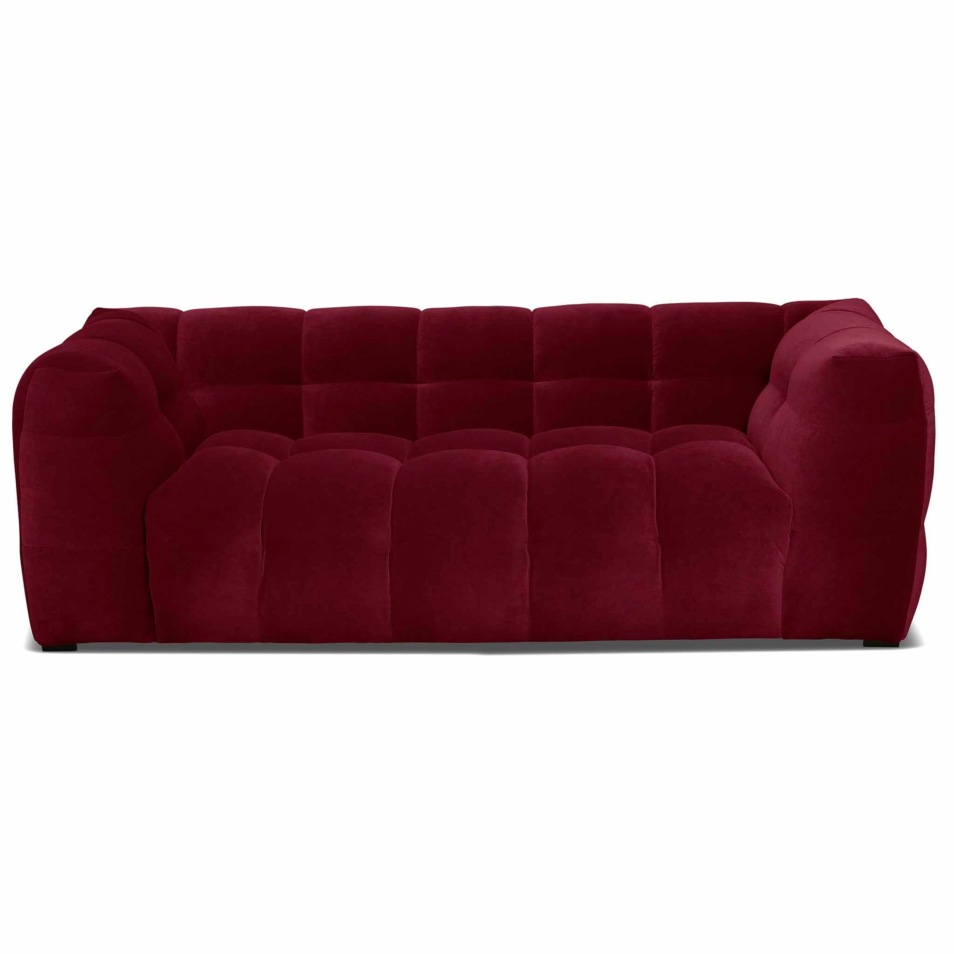 Caesar liten bubblig design soffa vinröd sammet